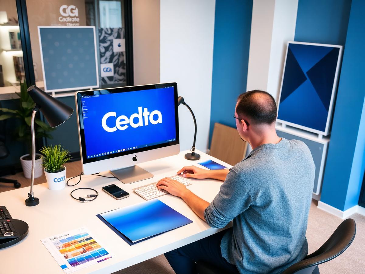 Equipa a trabalhar em identidade visual